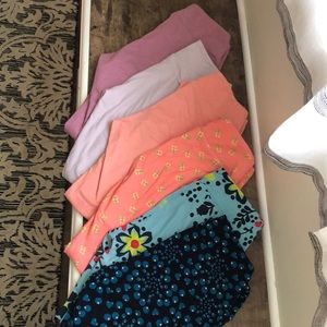 Lot of 6 Pairs OS LuLaRoe Leggings! Solid & Print
